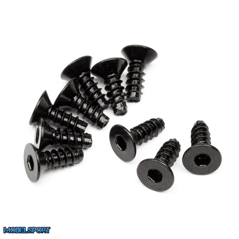 HPI 94303 Tp. Flat Head Screw M3X8mm (Hex Socket/10Pcs)