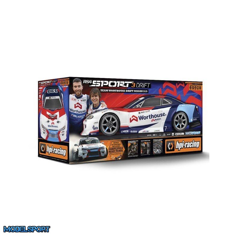 HPI Sport 3 Drift Worthouse Nissan Silvia Fjernstyret bil