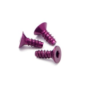 HPI Z076 Alu Tp Flat Hd Screw 3 X8mm Hex Socket/Purple/5Pc