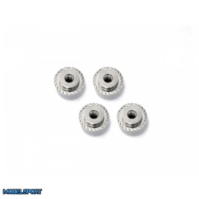 HPI Z671 Flanged Lock Nut M5X8mm (Silver/4Pcs)