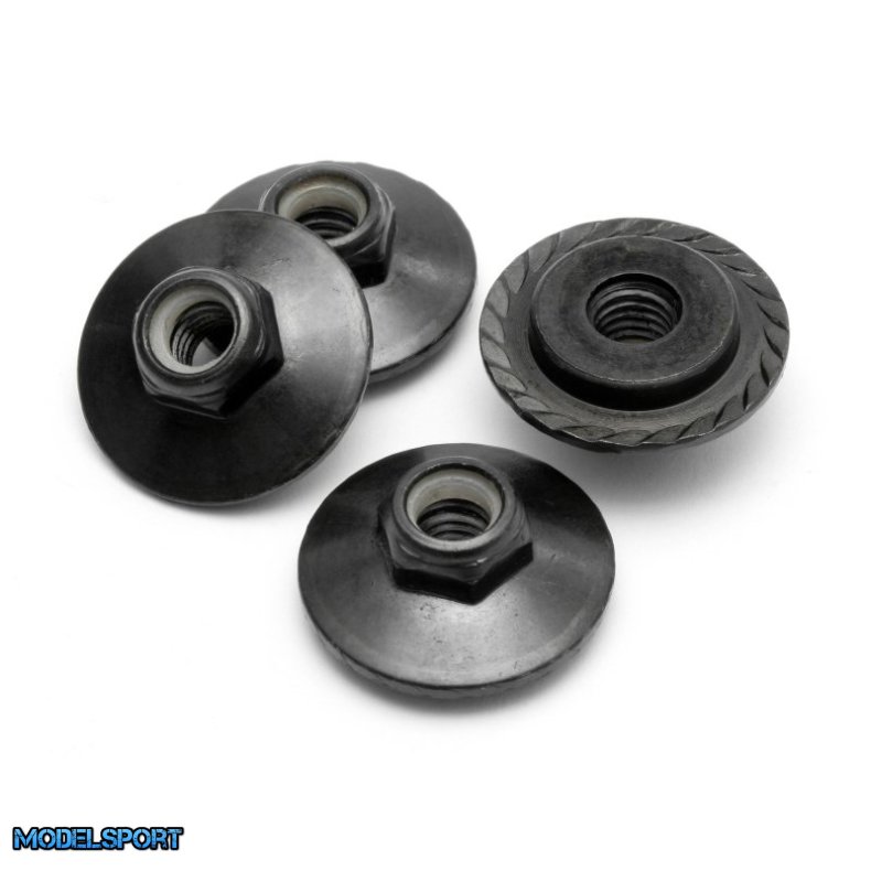 HPI Z680 Flanged Lock Nut M5X8mm (Black/4Pcs)