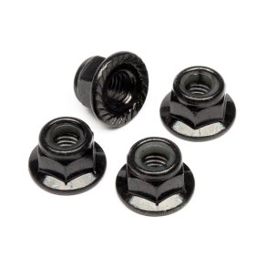 HPI Z682 Flanged Lock Nut M5 (Black/4Pcs)