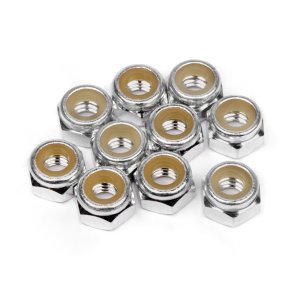 HPI Z866 Aluminum Lock Nut M4 (Silver/10Pcs)