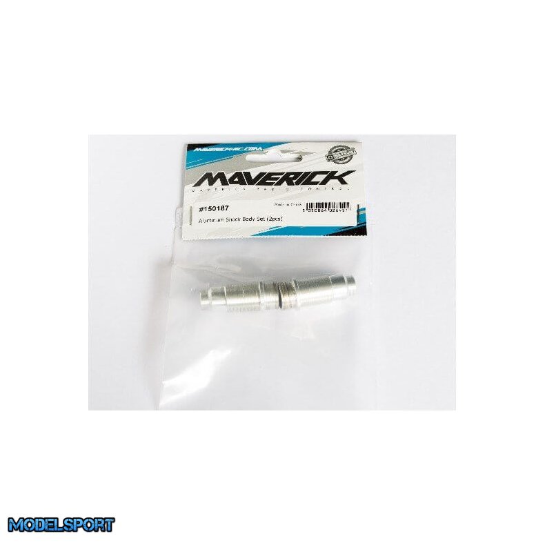 Maverick 150187 Aluminum Shock Body Set (Silver 2Pcs)