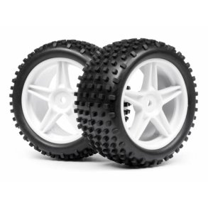 Maverick 22115 1:10 Buggy White Rear Wheel & Tyre Assembly