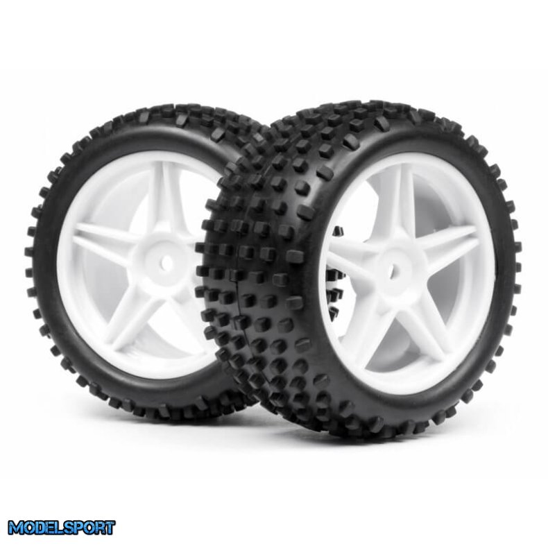 Maverick 22115 1:10 Buggy White Rear Wheel &amp; Tyre Assembly