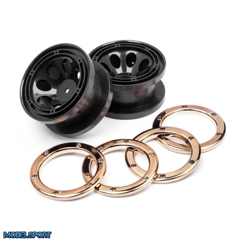 Maverick 25065 Wheels W/Gold Beadlocks (2Pcs)