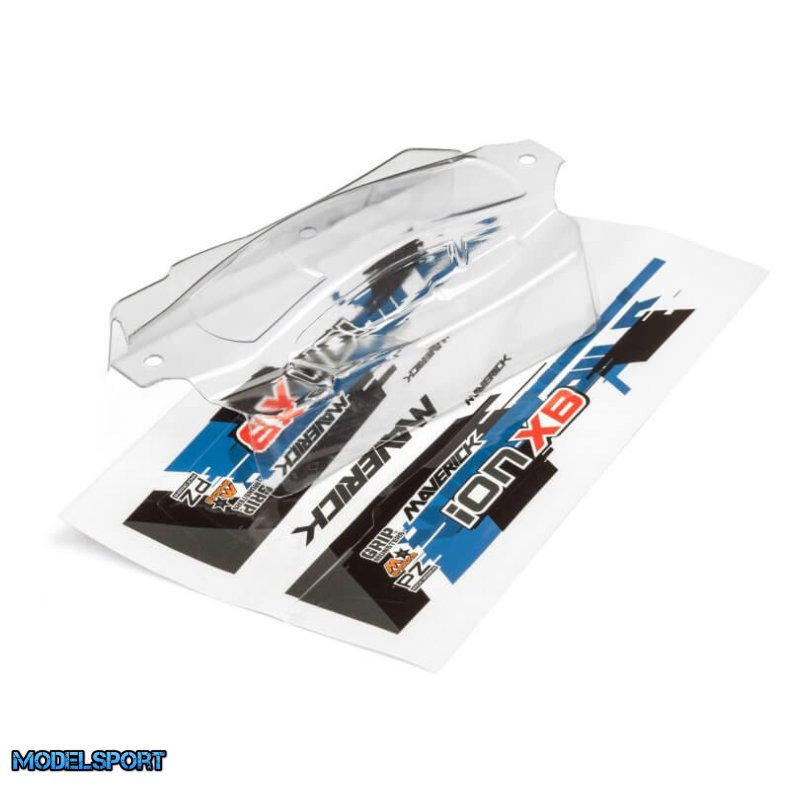 Maverick 28072 Clear Buggy Body With Decals (Ion Xb)