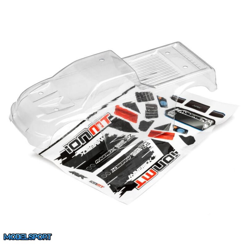 Maverick 28074 Clear Monster Truck Body With Decals (Ion Mt)
