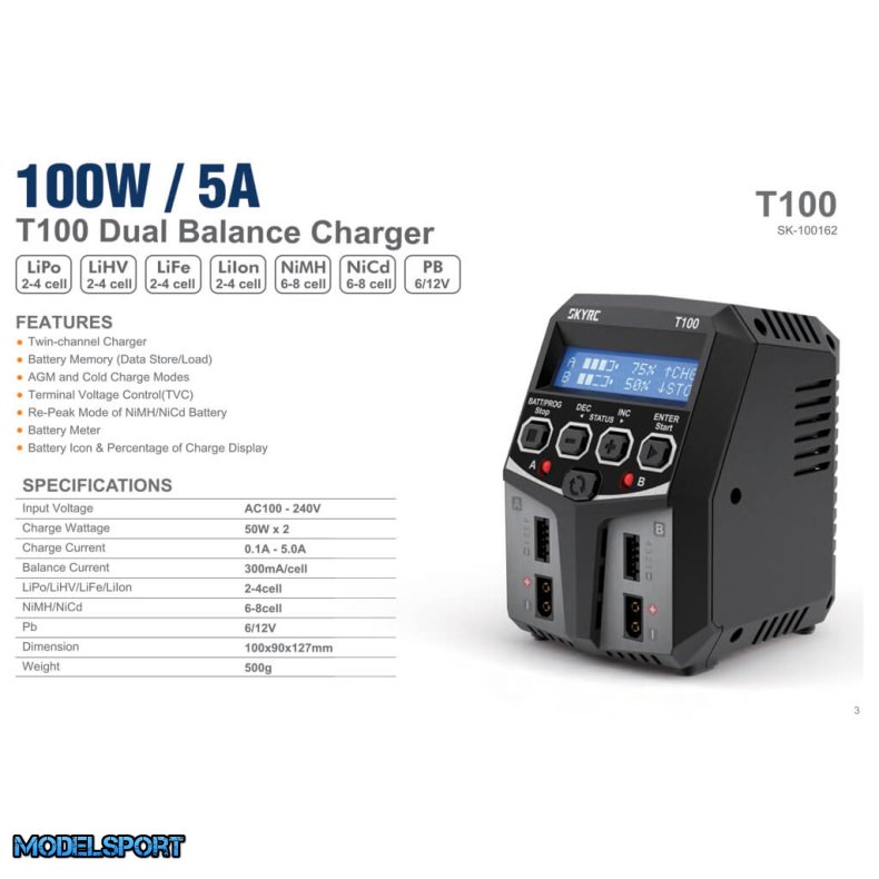 SkyRC T100 Batteri oplader
