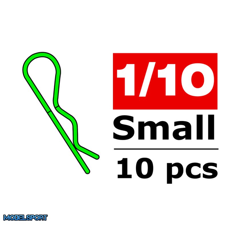 Corally C-35100 Body Clips 45&deg; Bent Small Green