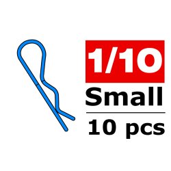 Corally C-35105 Body Clips 45&deg; Bent Small Blue