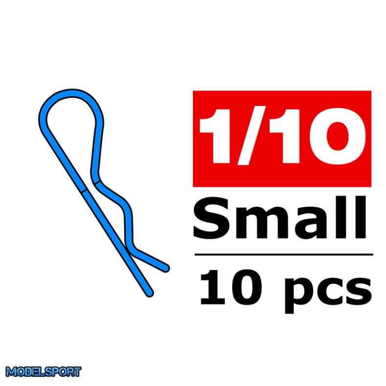 Corally C-35105 Body Clips 45&deg; Bent Small Blue