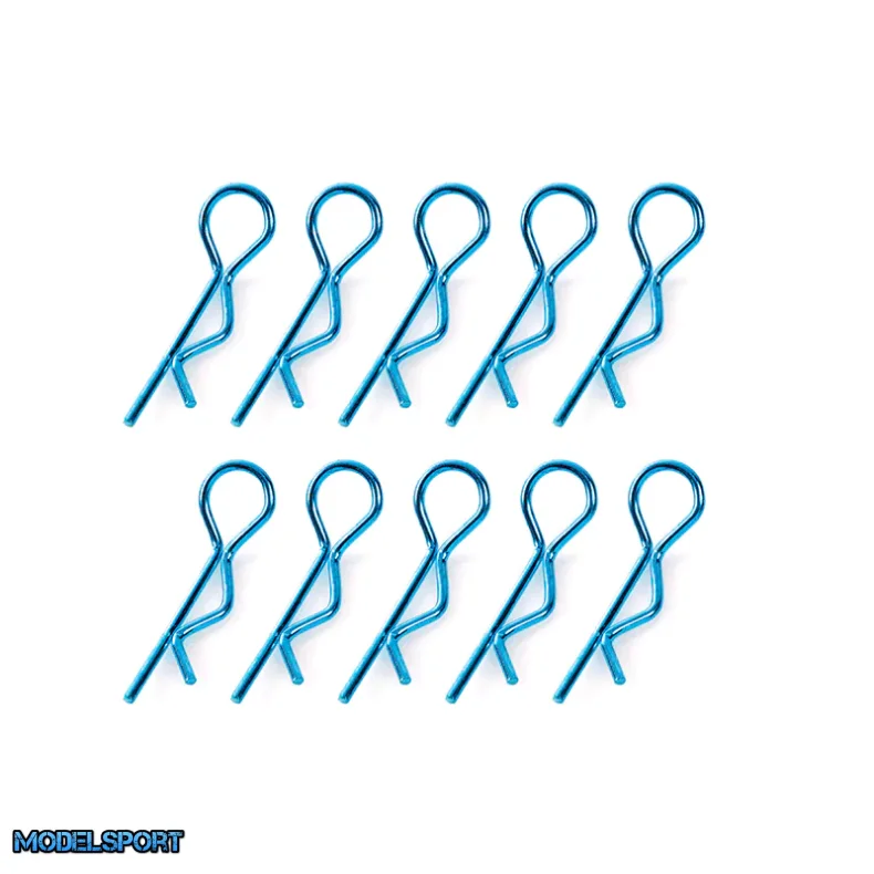 Corally C-35105 Body Clips 45&deg; Bent Small Blue