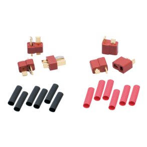 LRP US-style speedo/battery connectors incl. heatshrink (3 x Female, 3 x Male)