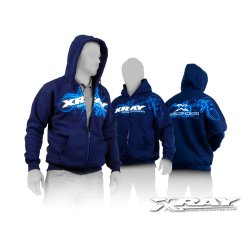 XRAY Sweater Hooded with Zipper - Blue (XXXL)