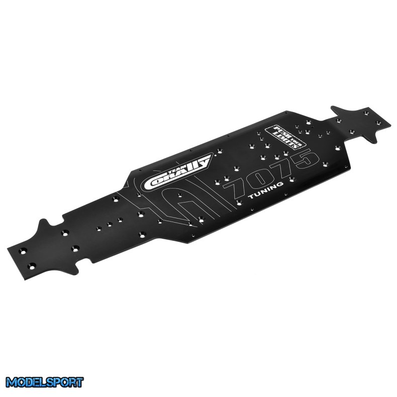 Team Corally - Chassis - LWB - Xtreme - Aluminum 7075 - 3mm - Hard Anodised - Black - Made In Italy