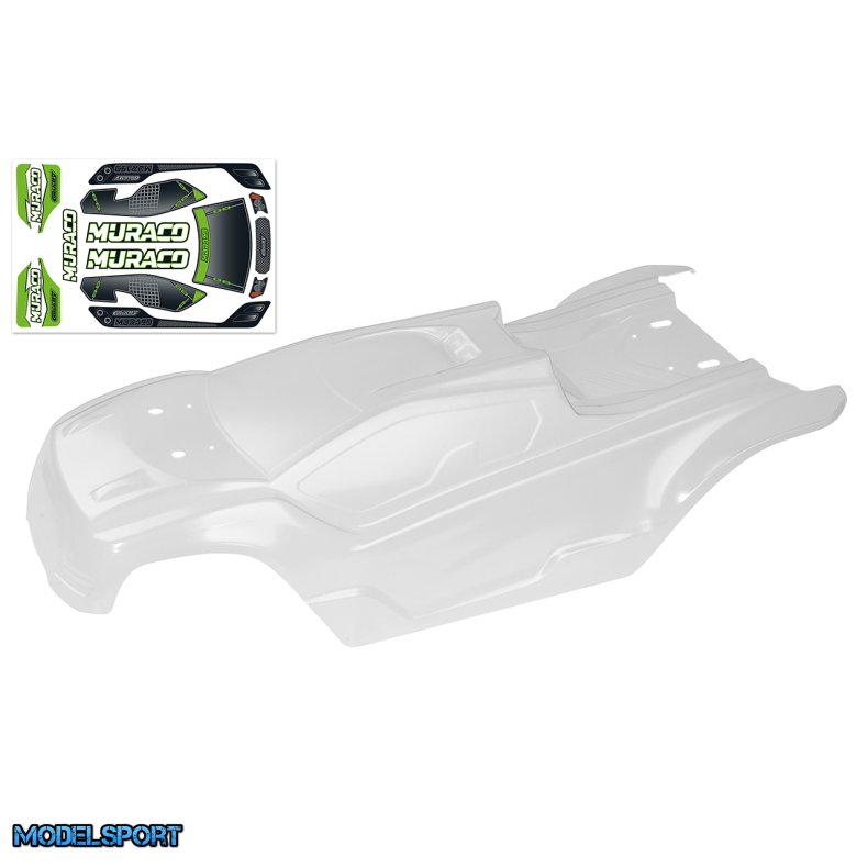 Team Corally - Polycarbonate Body - Muraco XP 6S - Clear - Cut - Decals - 1 Pc