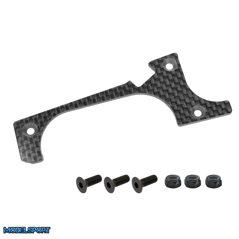 Team Corally - Suspension Arm Cover - Stiffener - HDA-4 - Lower Front - Right - Carbon 3mm - 1 Pc