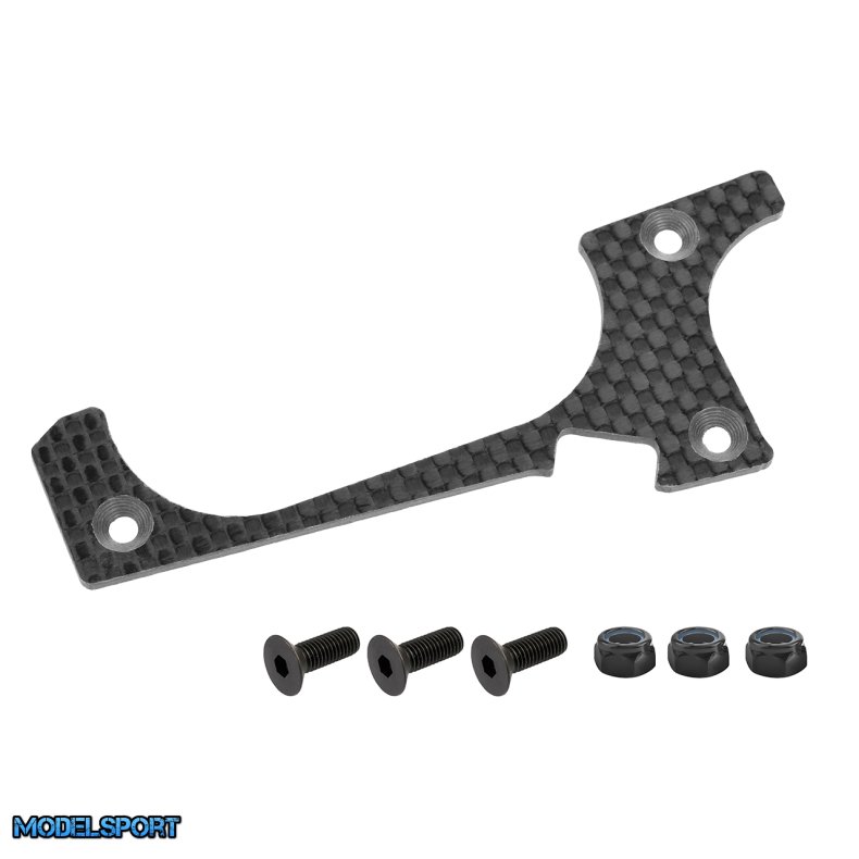 Team Corally - Suspension Arm Cover - Stiffener - HDA-4 - Lower Front - Left - Carbon 3mm - 1 Pc