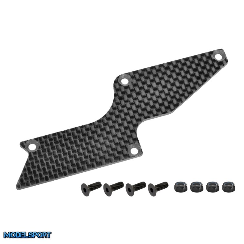 Team Corally - Suspension Arm Cover - Stiffener - HDA-4 - Lower Rear - Right - Carbon 3mm - 1 Pc