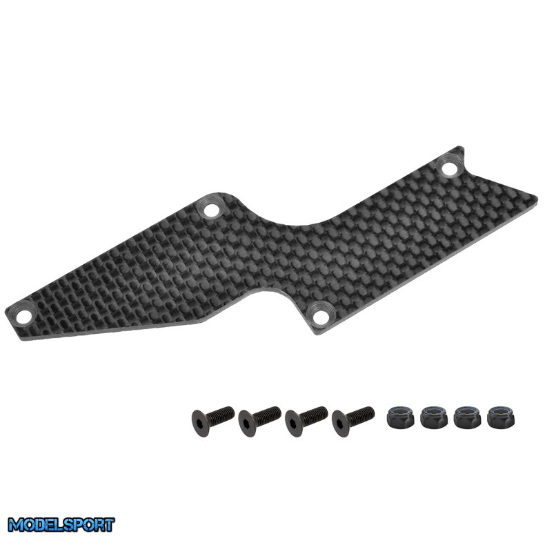 Team Corally - Suspension Arm Cover - Stiffener - HDA-4 - Lower Rear - Right - Carbon 3mm - 1 Pc