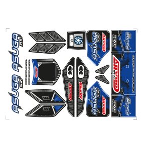 Team Corally Body Decal Sheet Asuga XLR Pre-Cut Color Blue 1 Pc