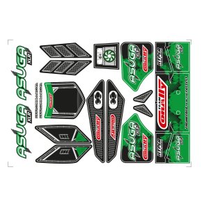 Team Corally Body Decal Sheet Asuga XLR Pre-Cut Color Green 1 Pc
