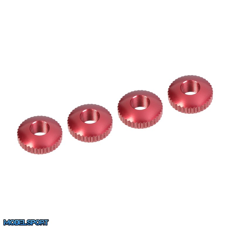 Team Corally - Alum. Body Mount Cambered Nuts - 4 Pcs