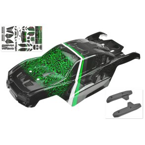 Team Corally - Polycarbonate Body - Kagama Limited Edition - Painted - Cut - Decals - Accessories - Green Color - 1 Pc