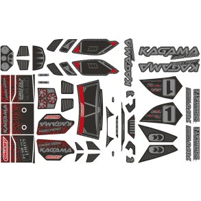 Team Corally - Body Decal Sheet - KAGAMA - Limited Edition - Pre-Cut - Red Color - 1 Pc