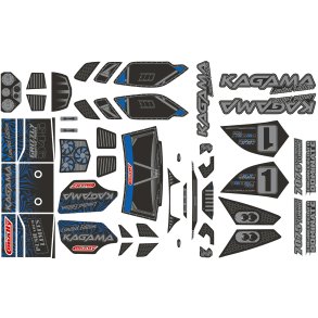 Team Corally - Body Decal Sheet - KAGAMA - Limited Edition - Pre-Cut - Blue Color - 1 Pc
