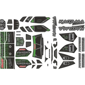 Team Corally - Body Decal Sheet - KAGAMA - Limited Edition - Pre-Cut - Green Color - 1 Pc