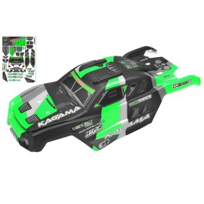 Team Corally - Polycarbonate Body - Kagama XP 6S - Painted - Cut - Decals - Accessories - Green Color - 1 Pc