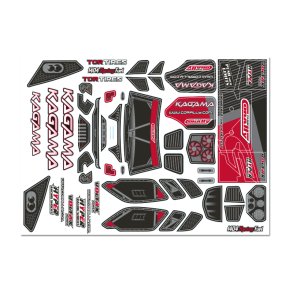 Team Corally - Body Decal Sheet - Kagama XP 6S - Pre-Cut - Red Color - 1 Pc