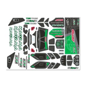 Team Corally - Body Decal Sheet - Kagama XP 6S - Pre-Cut - Green Color - 1 Pc