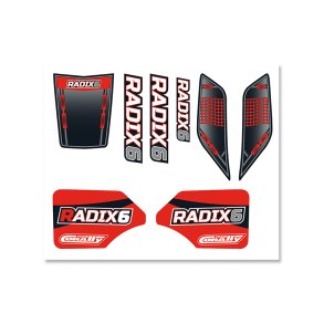 Team Corally - Body Decal Sheet - Radix 6S - Pre-Cut - Color Red - 1 Pc