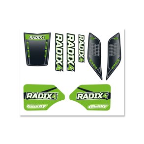 Team Corally - Body Decal Sheet - Radix 4S - Pre-Cut - Color Green - 1 Pc