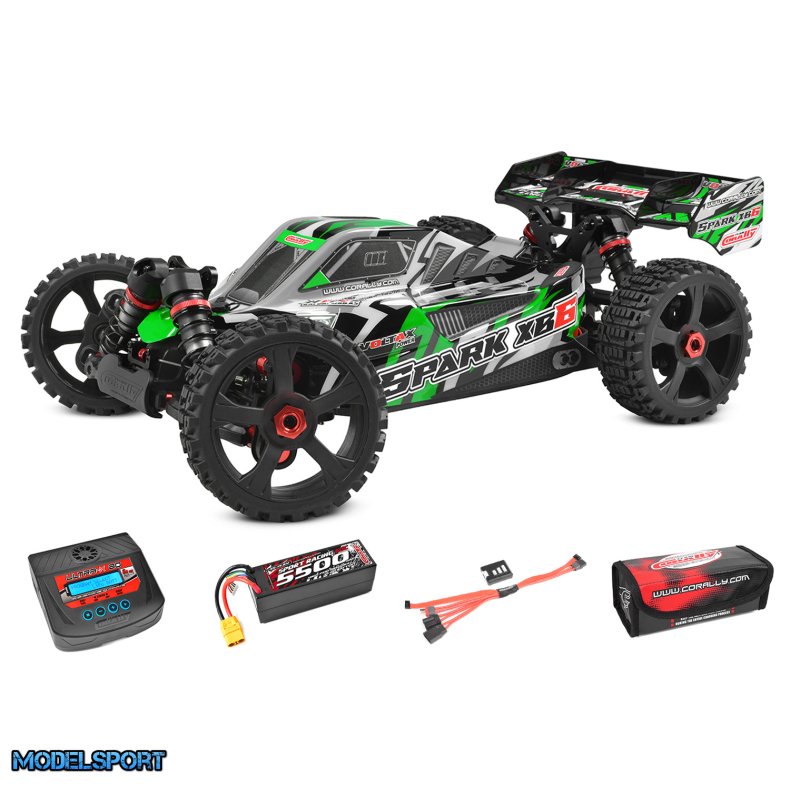 Team Corally - Spark XB-6 RTR - Drive'n Go Pack 4S - Green Color