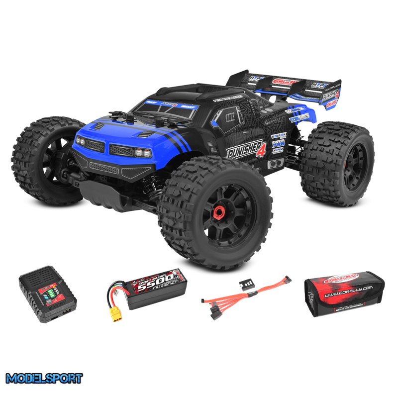 Team Corally - Punisher 4 RTR - Drive'n Go Pack 4S - Blue Color