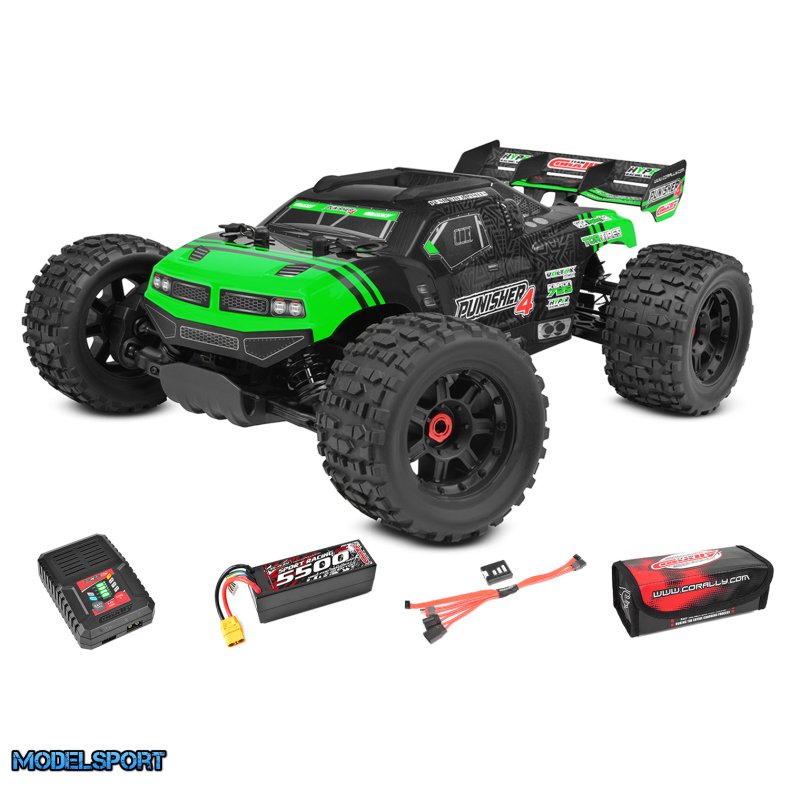 Team Corally - Punisher 4 RTR - Drive'n Go Pack 4S - Green Color