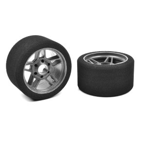 Team Corally - Attack foam tires - 1/8 Circuit - 30 shore - Front - 69mm - Carbon rims - 2 pcs