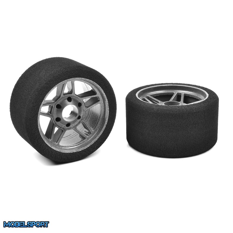 Team Corally - Attack foam tires - 1/8 Circuit - 32 shore - Front - 69mm - Carbon rims - 2 pcs