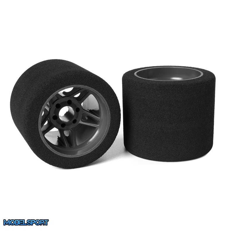 Team Corally - Attack foam tires - 1/8 SSX-8 - 35 shore - Rear - 72mm - Carbon Flex Rims - 2 pcs