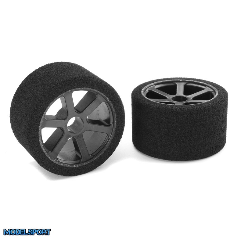 Team Corally - Attack foam tires - 1/12 Circuit - 32 shore Magenta - Front - Carbon rims - 2 pcs