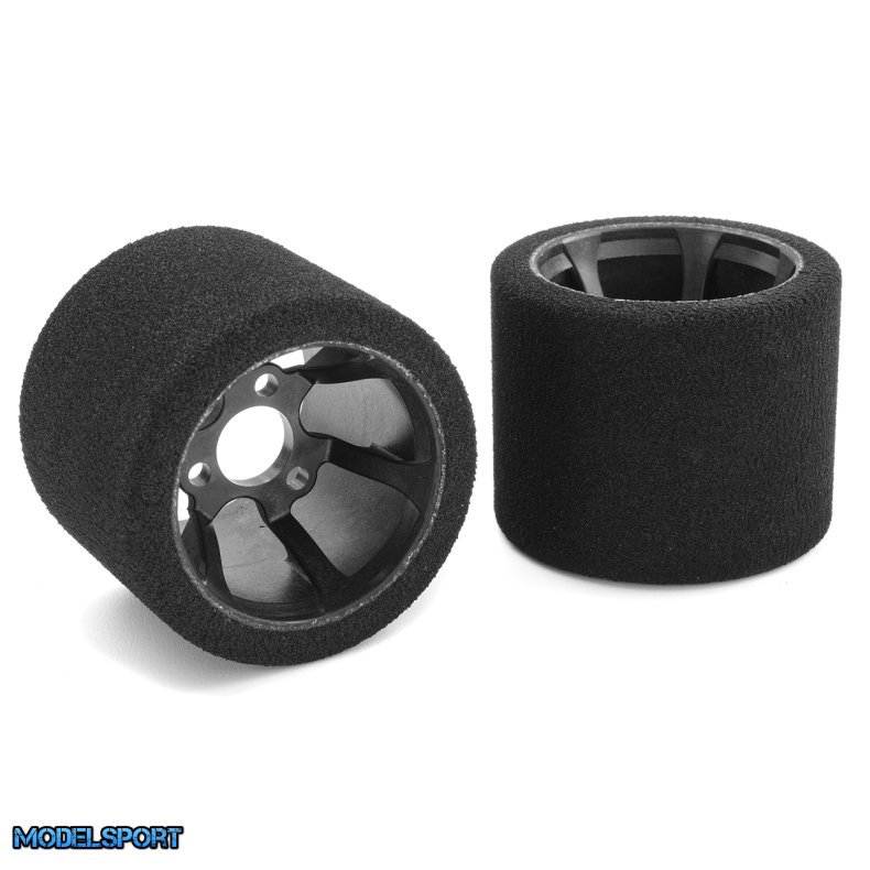 Team Corally - Attack foam tires - 1/12 Circuit - 32 shore Magenta - Rear - Carbon rims - 2 pcs