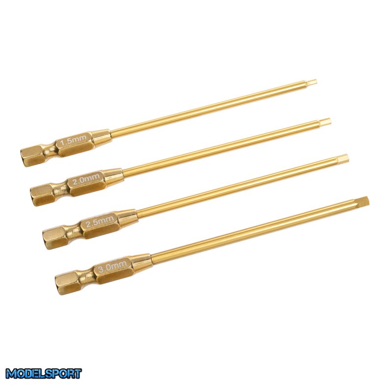 Team Corally - Pro Power Tool Hex Tips- Ti-Ni Coated - 1.5 / 2.0 / 2.5 / 3.0 mm - 4 pcs