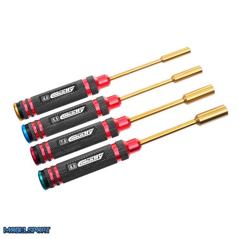 Team Corally - Pro Nut Driver Set - Ti-Ni Coated - 4.0 / 5.5 / 7.0 / 8.0 mm - 4 pcs