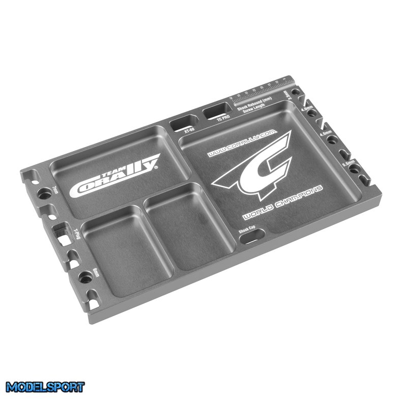 Team Corally - Multi-purpose Ultra Tray - CNC Machined aluminium - Titanium Color