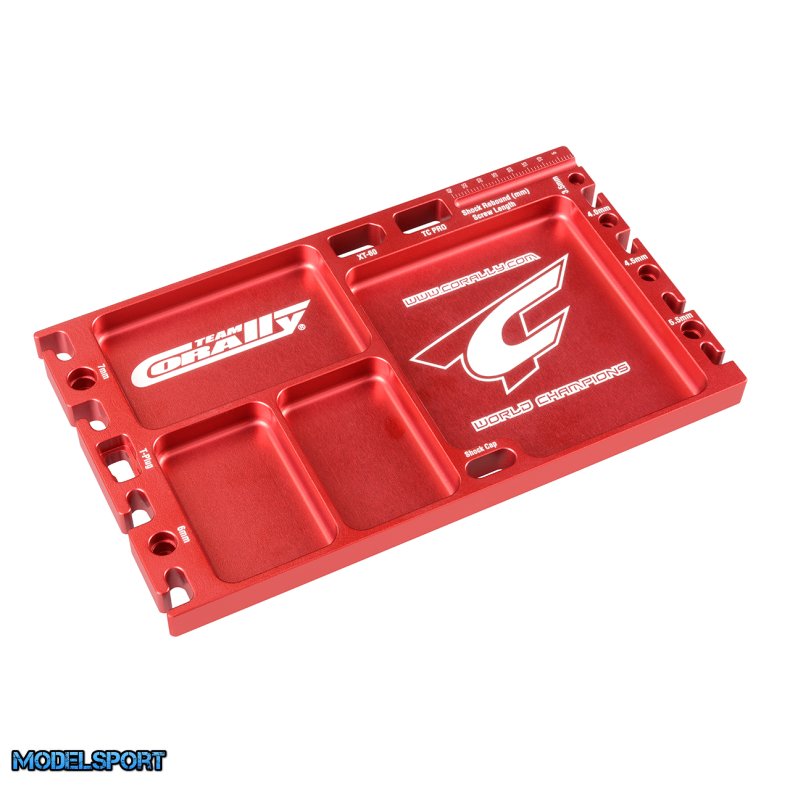 Team Corally - Multi-purpose Ultra Tray - CNC Machined aluminium - Red Color